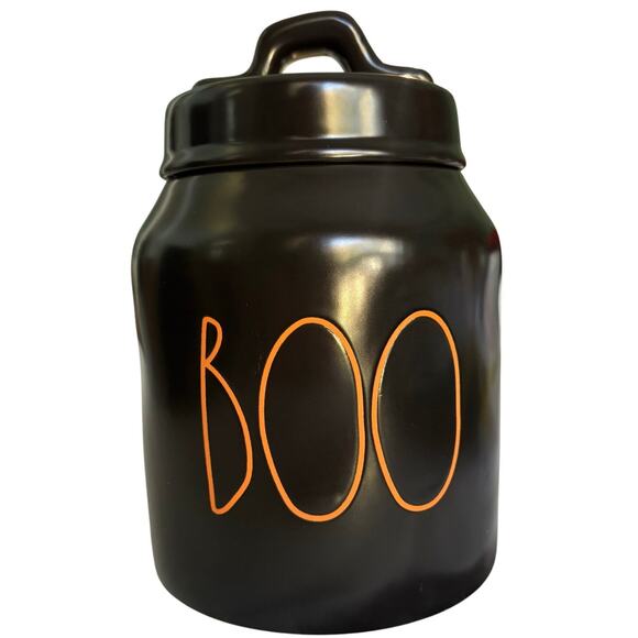 Rae Dunn Boo Canister – Black with Orange Letters – Halloween Fall Decor 🎃 - Picture 2 of 9